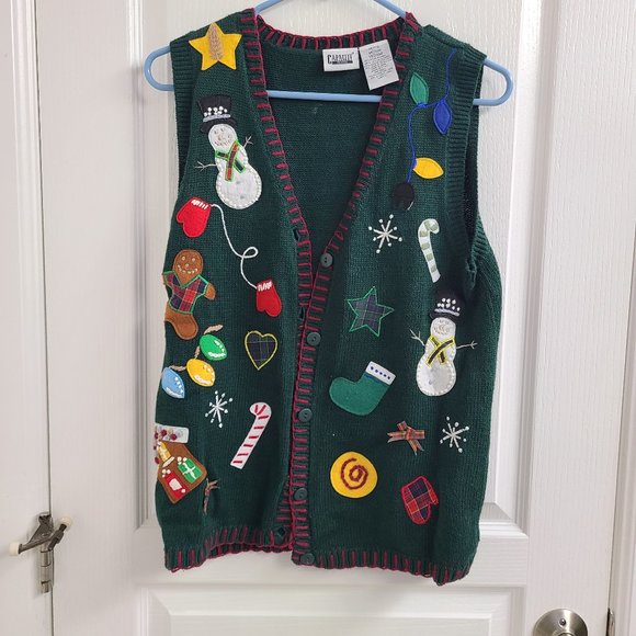 capacity petites Jackets & Coats Vintage Christmas And Holiday Sweater Vest Poshmark